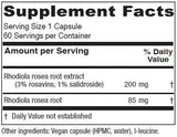 Bouteille Vitanica Rhodiola Rosea, format pratique pour l'utilisation quotidienne.