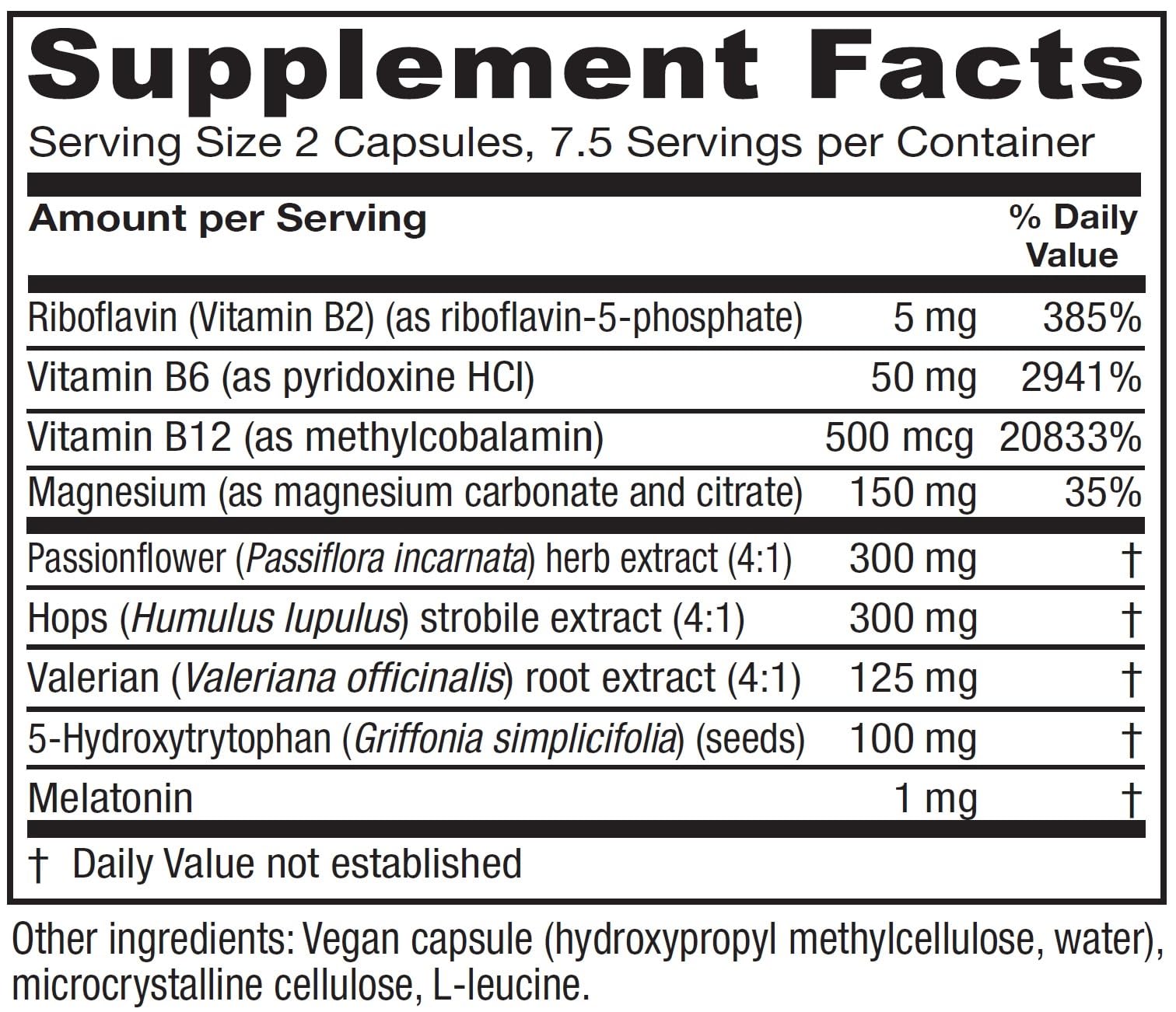 Vitanica SleepBlend, emballage mis en valeur avec ingrédients naturels.