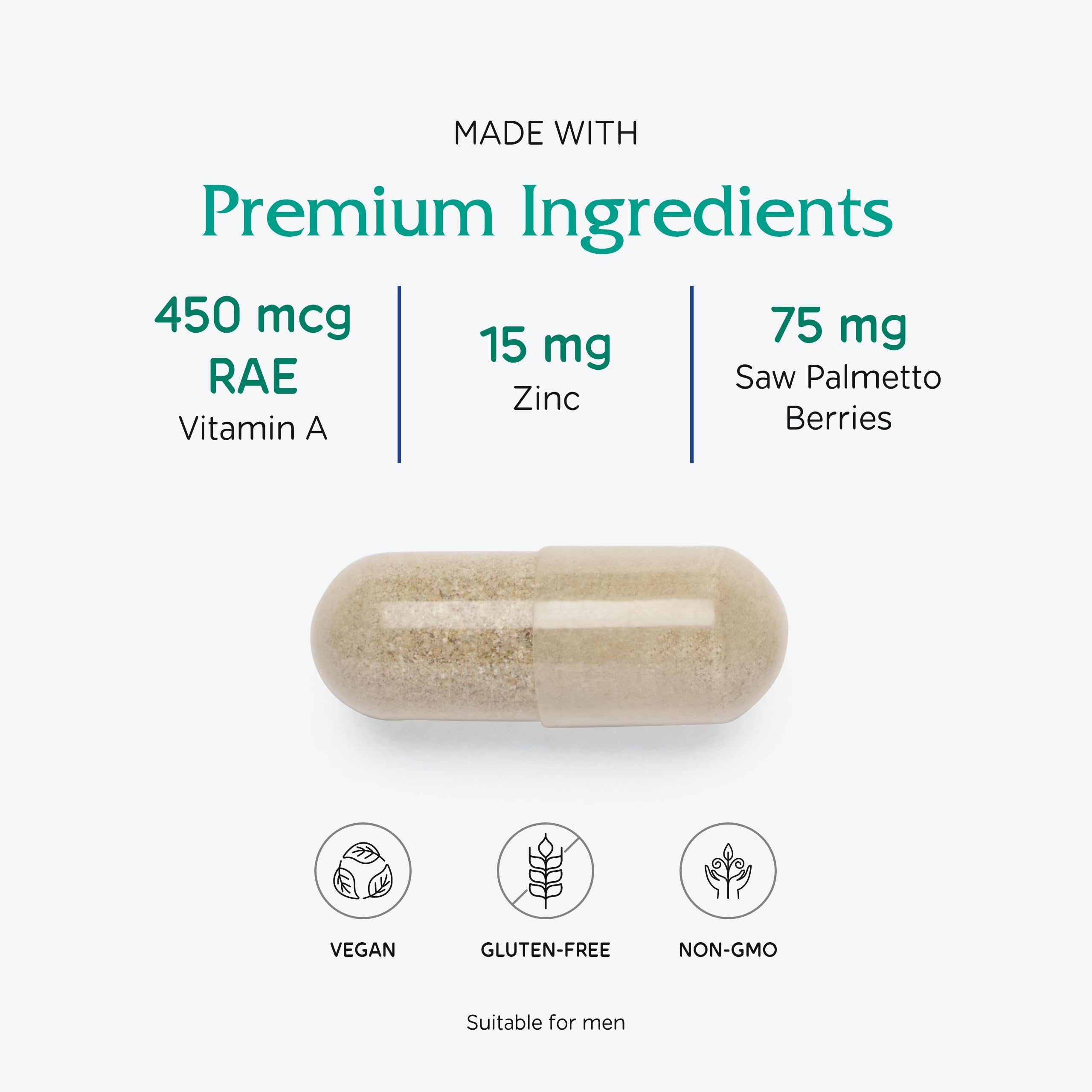 Ingrédients herbes et nutriments clés pour soutenir la peau.
