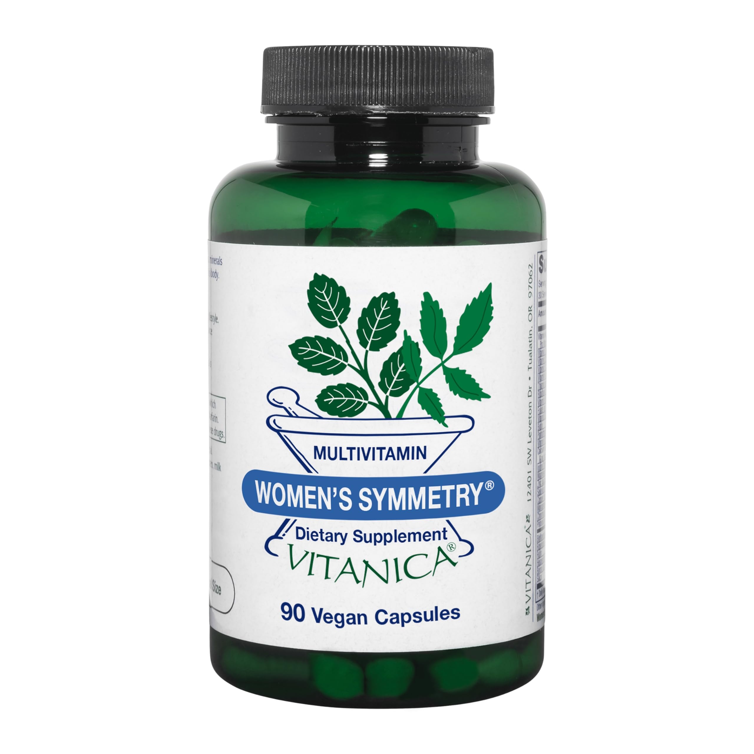 Vitanica Symmetry, bouteille de capsules, soutien quotidien pour femmes actives.
