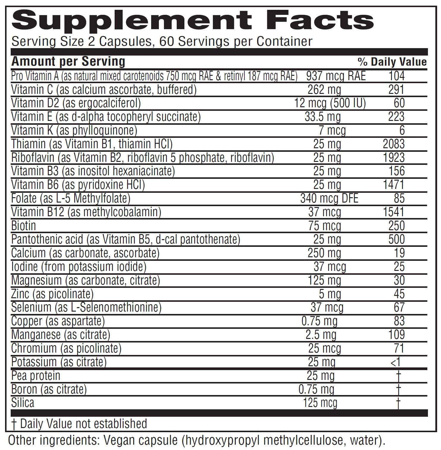 Gélules végétales Vitanica Symmetry faciles à avaler pour un régime vegan.