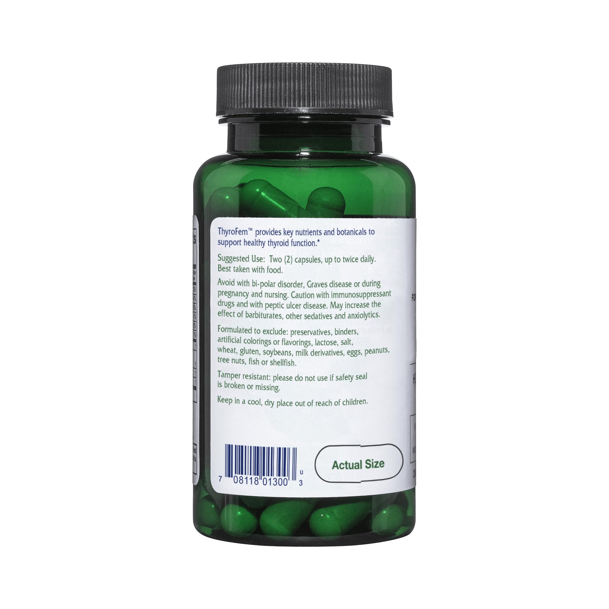 Capsules ThyroFem vegan faciles à avaler pour une routine santé.