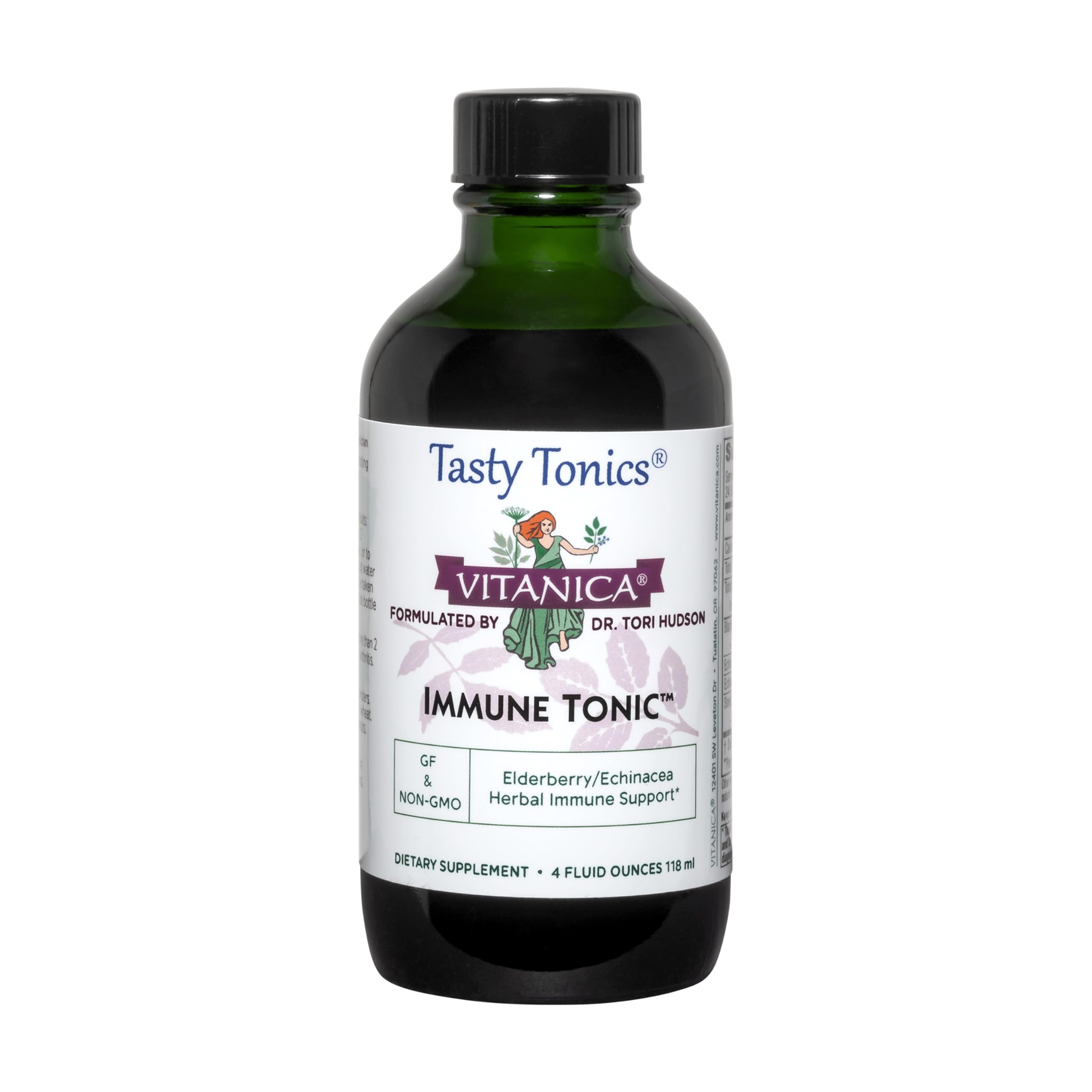 Vitanica Tonique Immunitaire — bouteille en verre, soutien immunitaire naturel potentiel.