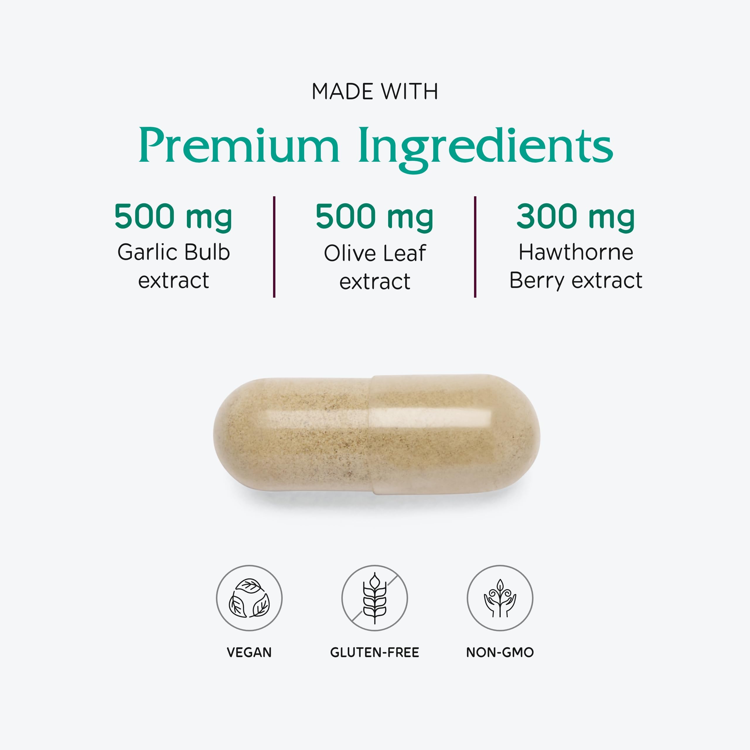 Vitanica VasoBlend – tableau des ingrédients botaniques et nutriments.