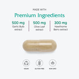Vitanica VasoBlend – tableau des ingrédients botaniques et nutriments.
