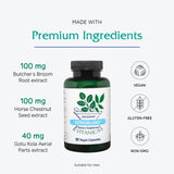Vitanica VeinoBlend – Étiquette lisible, indiquant les ingrédients et les valeurs véganes.