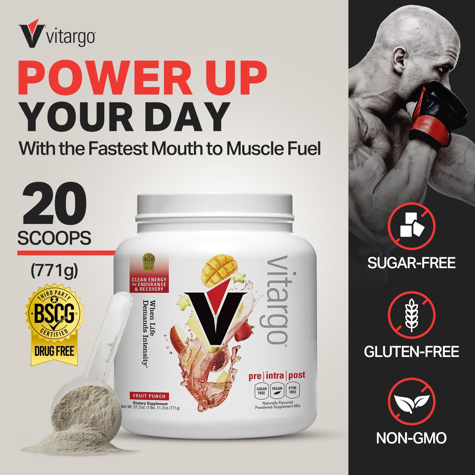 Vitargo, gobelet-mesure, dose précise pour un apport glucidique efficace