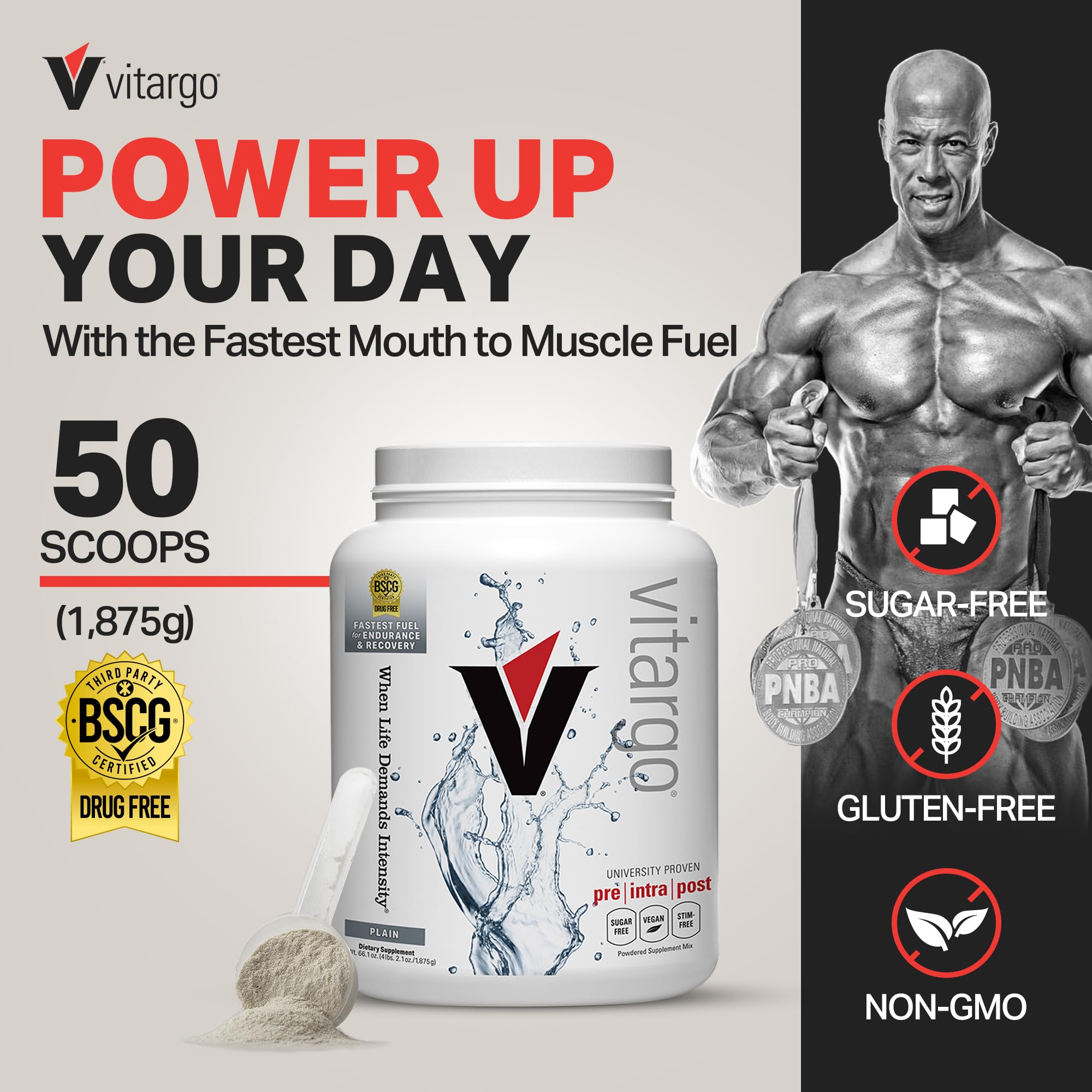 Vitargo, poudre glucides intra-entraînement, soutient l’endurance pendant l’effort.