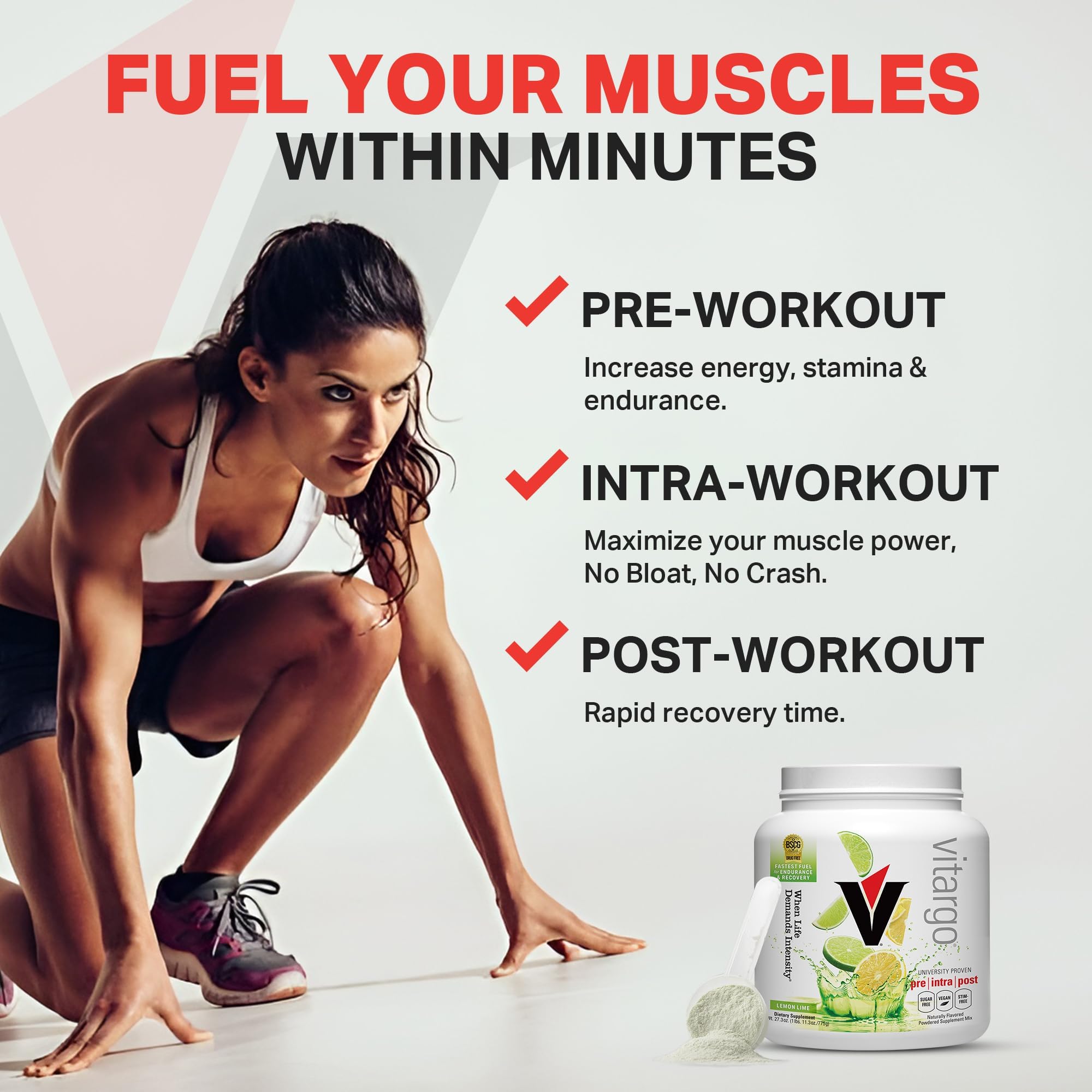 Vitargo poudre dans le shaker, digestion rapide et énergie durable sans lourdeur.