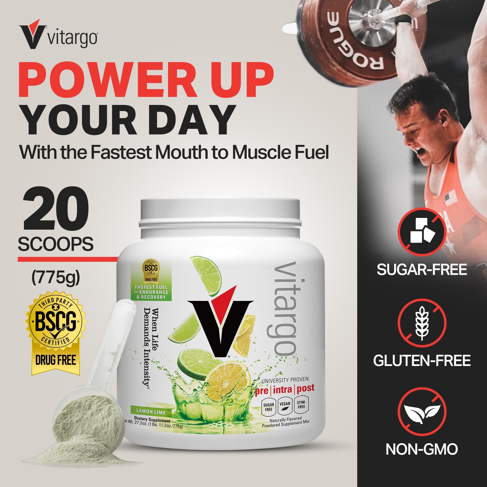 Vitargo pré-entraînement dans le verre, offre une énergie prête pour l'effort.