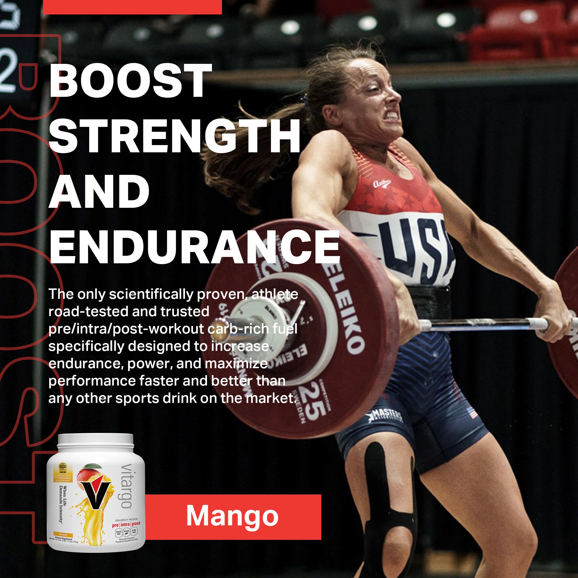 Vitargo récupération musculaire mangue, glycogène reconstitué rapidement après l'effort.