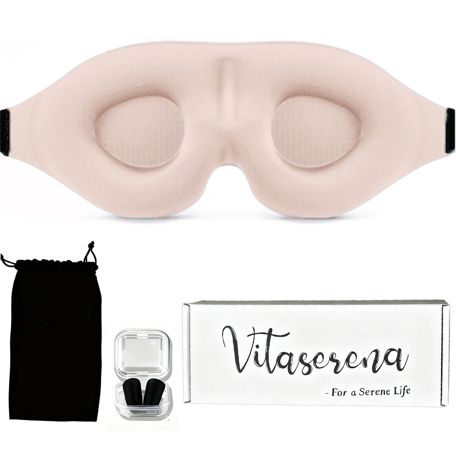 VITASERENA masque sommeil 360° bloque lumière pour un sommeil profond