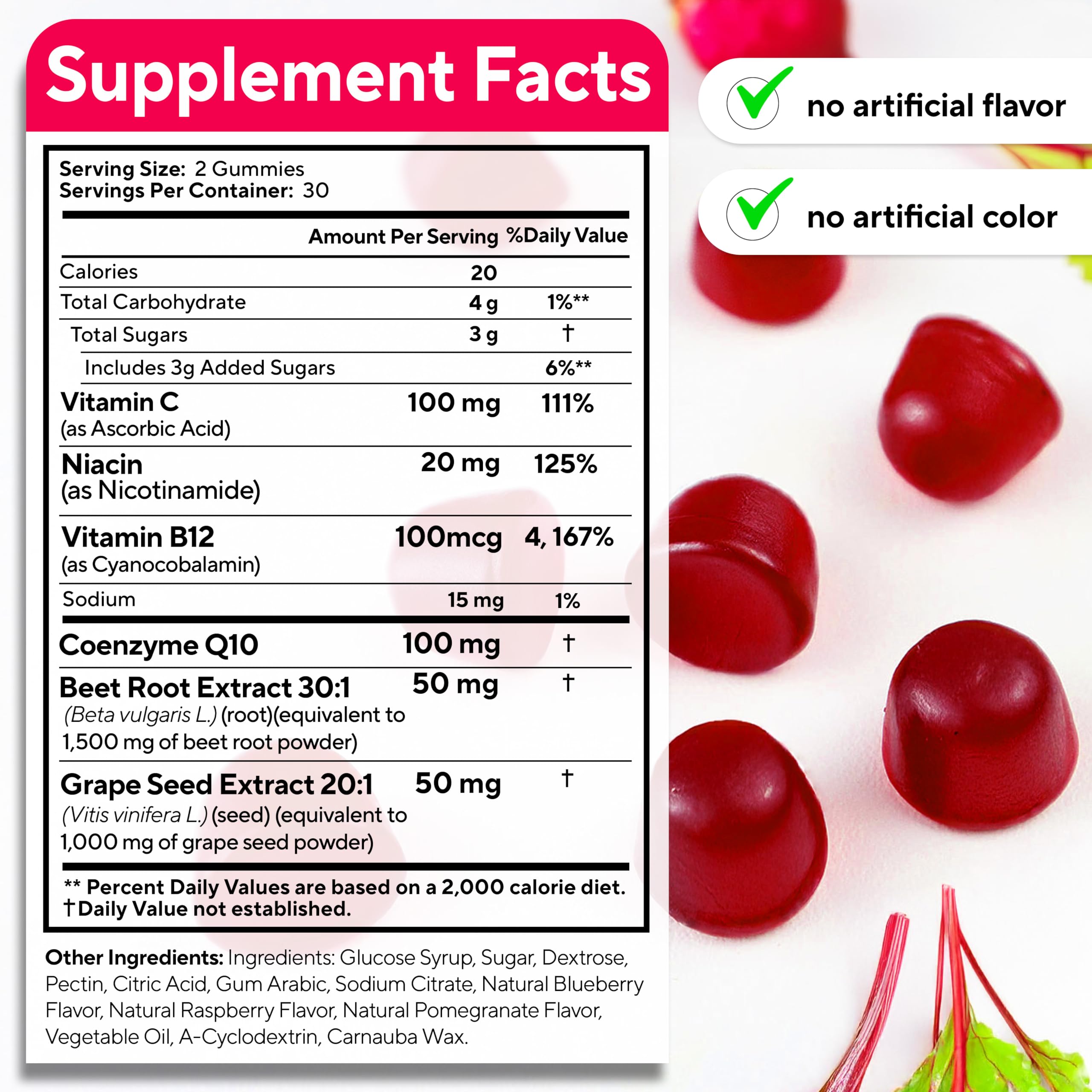 Gommes VitaUp Betterave – mise en scène saveur fruits rouges, plaisir sans arômes artificiels.