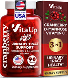 Capsules VitaUp D-Mannose et Cranberry de 1000 mg pour soutien urinaire.