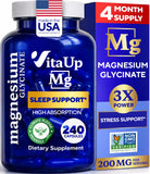 VitaUp Magnésium Glycinate – bouteille prête à l’emploi, potentiel sommeil.