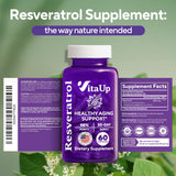 Contrôle qualité rigoureux VitaUp Trans-Resveratrol, gélules prêtes à l’emploi.