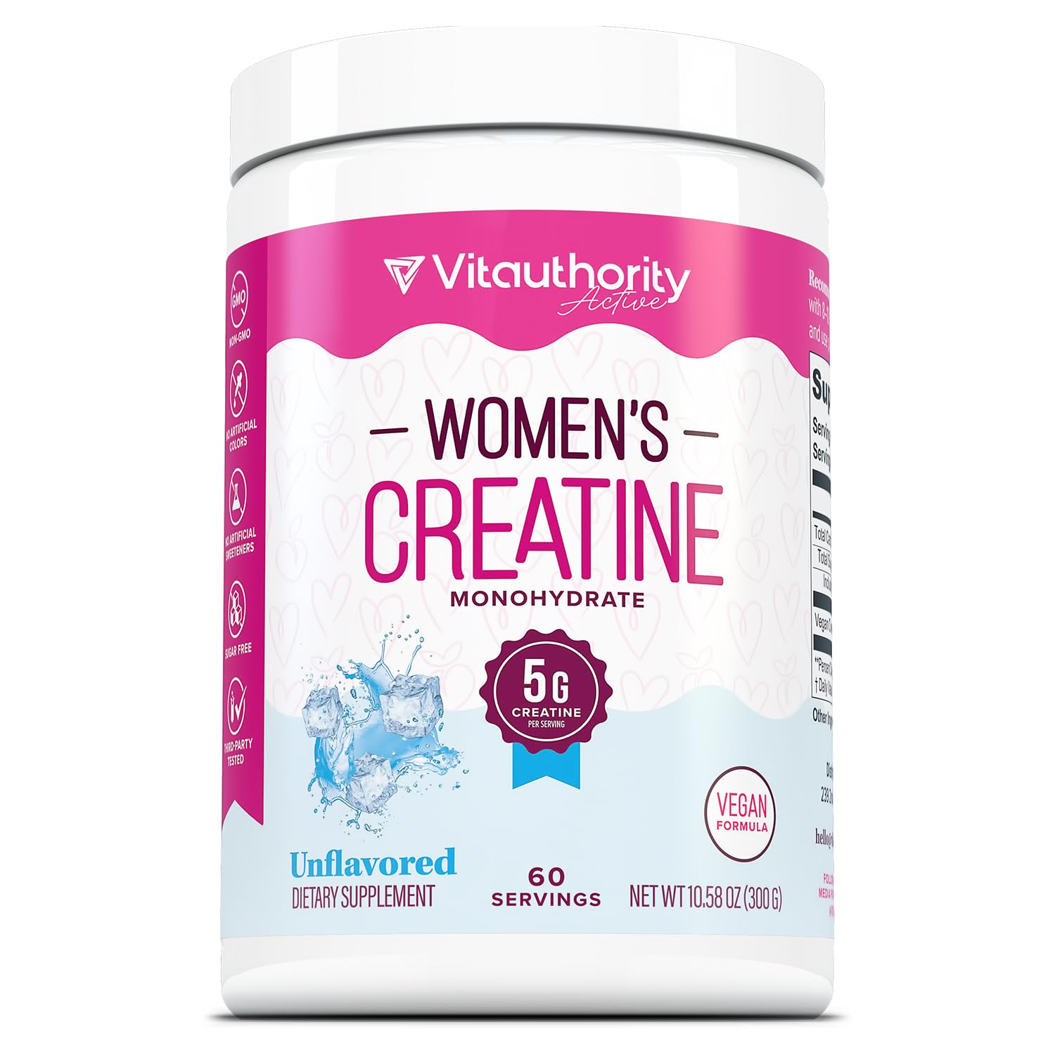 Vitauthority Creatine micronisée dans la bouteille, soutien potentiel à la force.