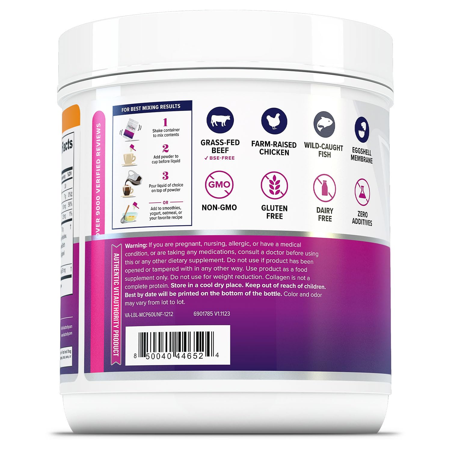 Vitauthority Multi Collagen Poudre pour Femmes — dose pratique facilitant l'assimilation et l'hydratation.