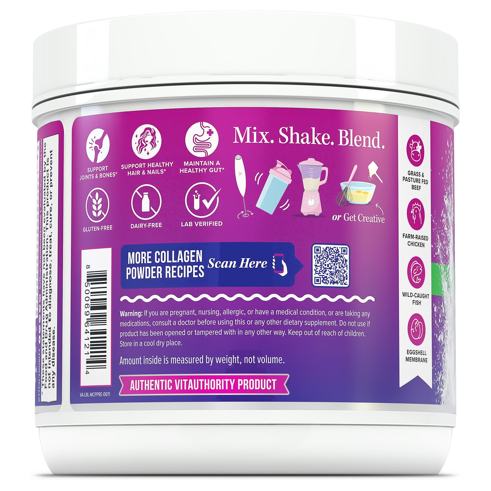 Vitauthority Multi Collagen Probiotiques – peau cheveux ongles: soutien beauté potentiel.