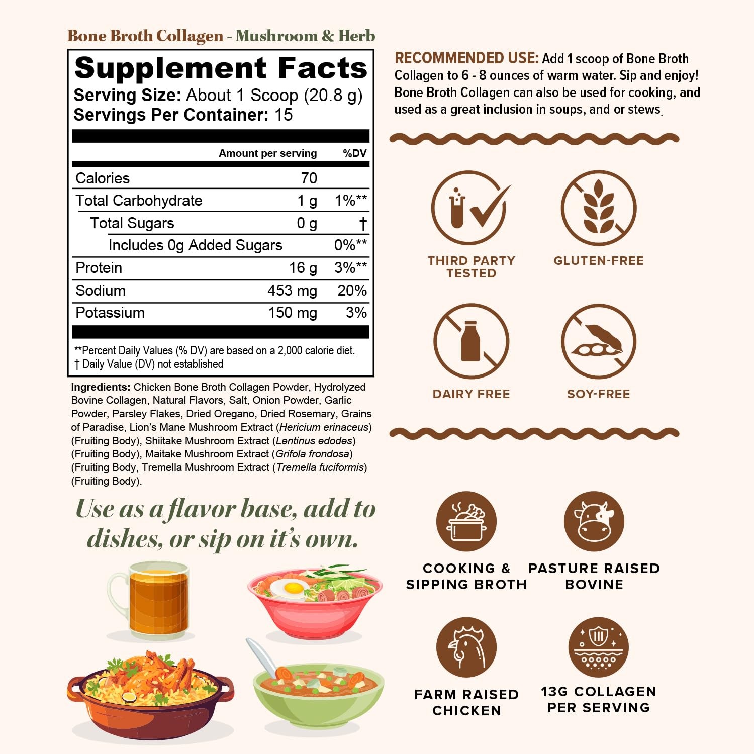 Soupe bouillon boeuf collagène Vitauthority – goût réconfortant et riche.