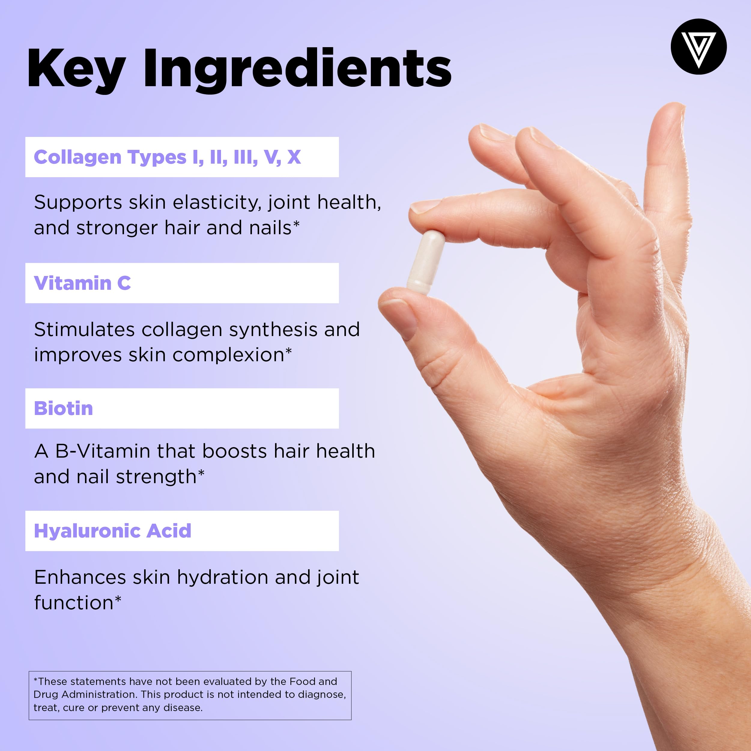 Vital Vitamins: soin de la peau avec élasticité grâce au collagène.