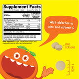 VitaWorks Enfants mélange fruits Sureau Zinc Vitamine C, ingrédients naturels et vegan.
