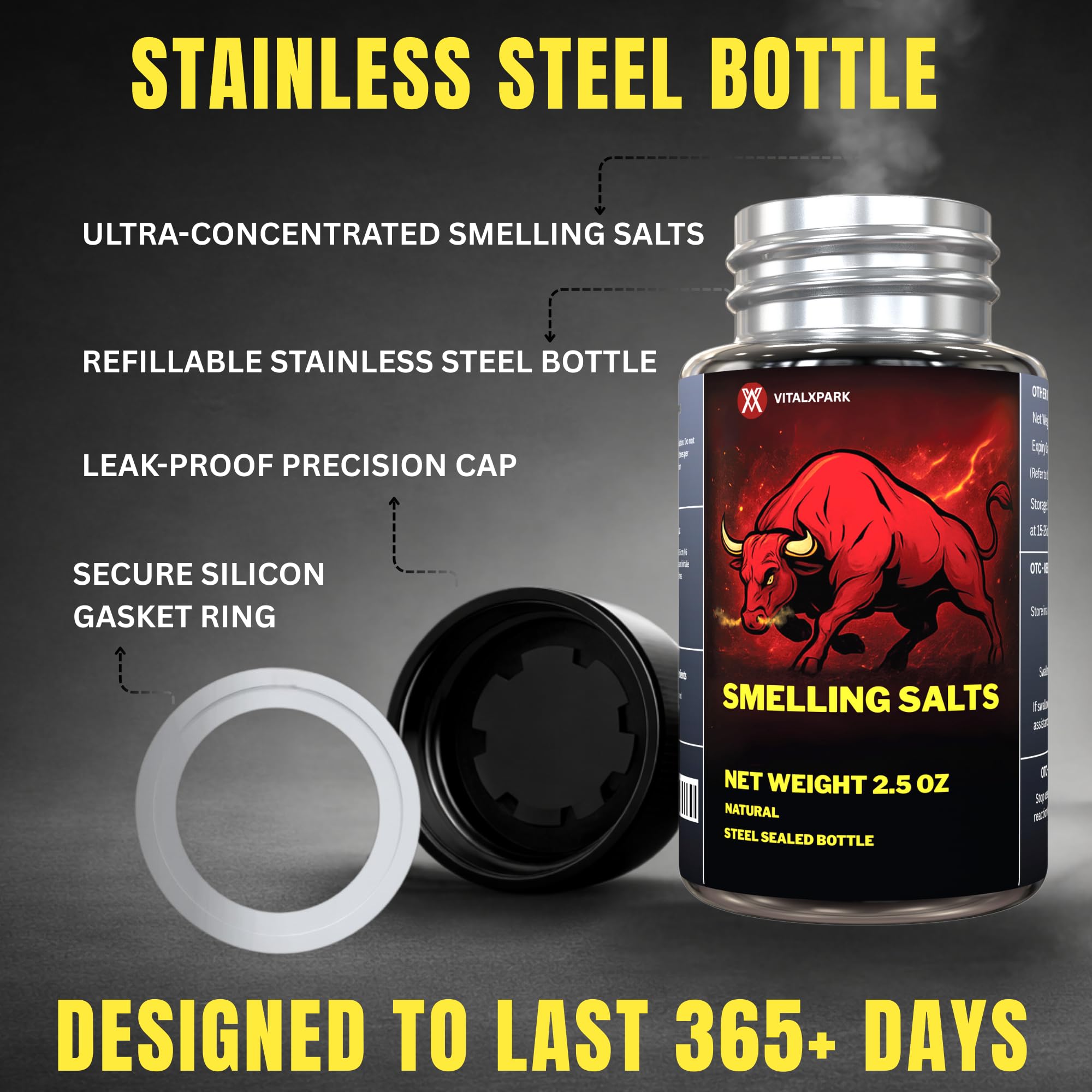 VitalXpark Salts: inhalation rapide pour stimuler la concentration avant l’effort.