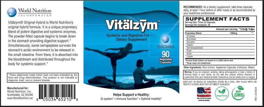 VITÄLZYM papain-bromelain: ingrédients digestifs naturels pour l absorption.