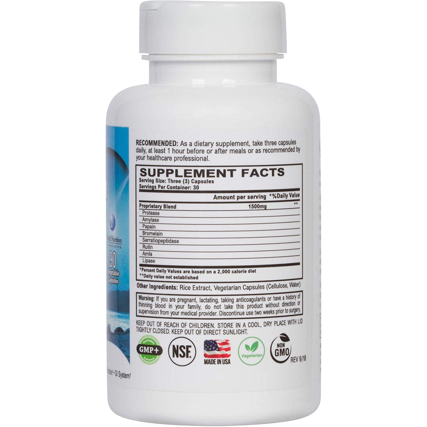 VITÄLZYM capsules-serrapeptase emballage, présentation du produit.