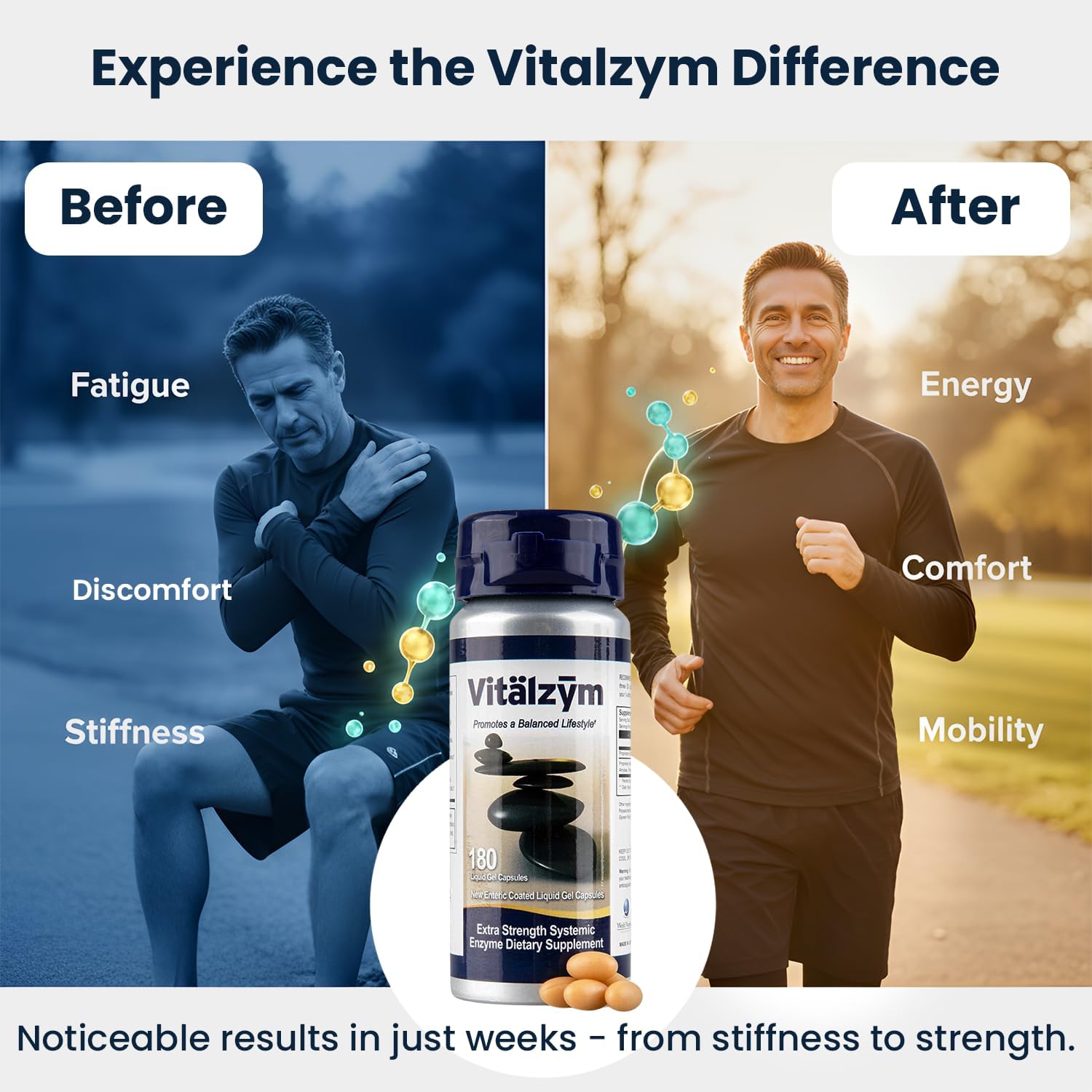 VITÄLZYM complément végane pour soutien quotidien dans un mode de vie actif.