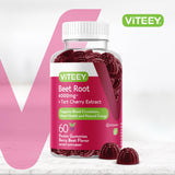 Gommes Viteey Betterave cerise arôme : plaisir savoureux favorisant l'énergie naturelle.
