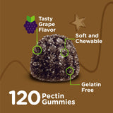 Gommes VITEEY au raisin, gros plan sur la couleur violette appétissante