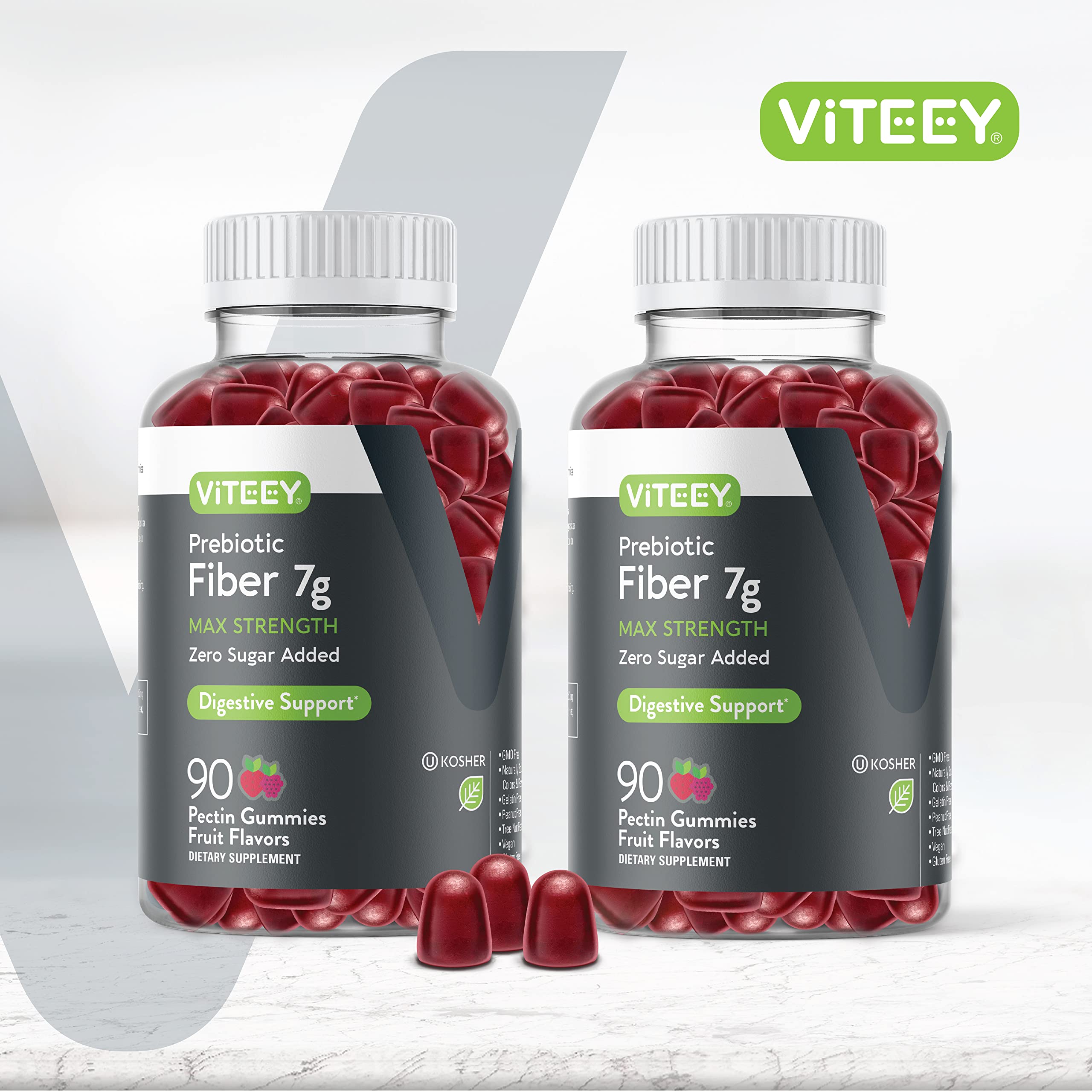 Gommes Viteey saveur fruits, faciles à intégrer dans votre routine.