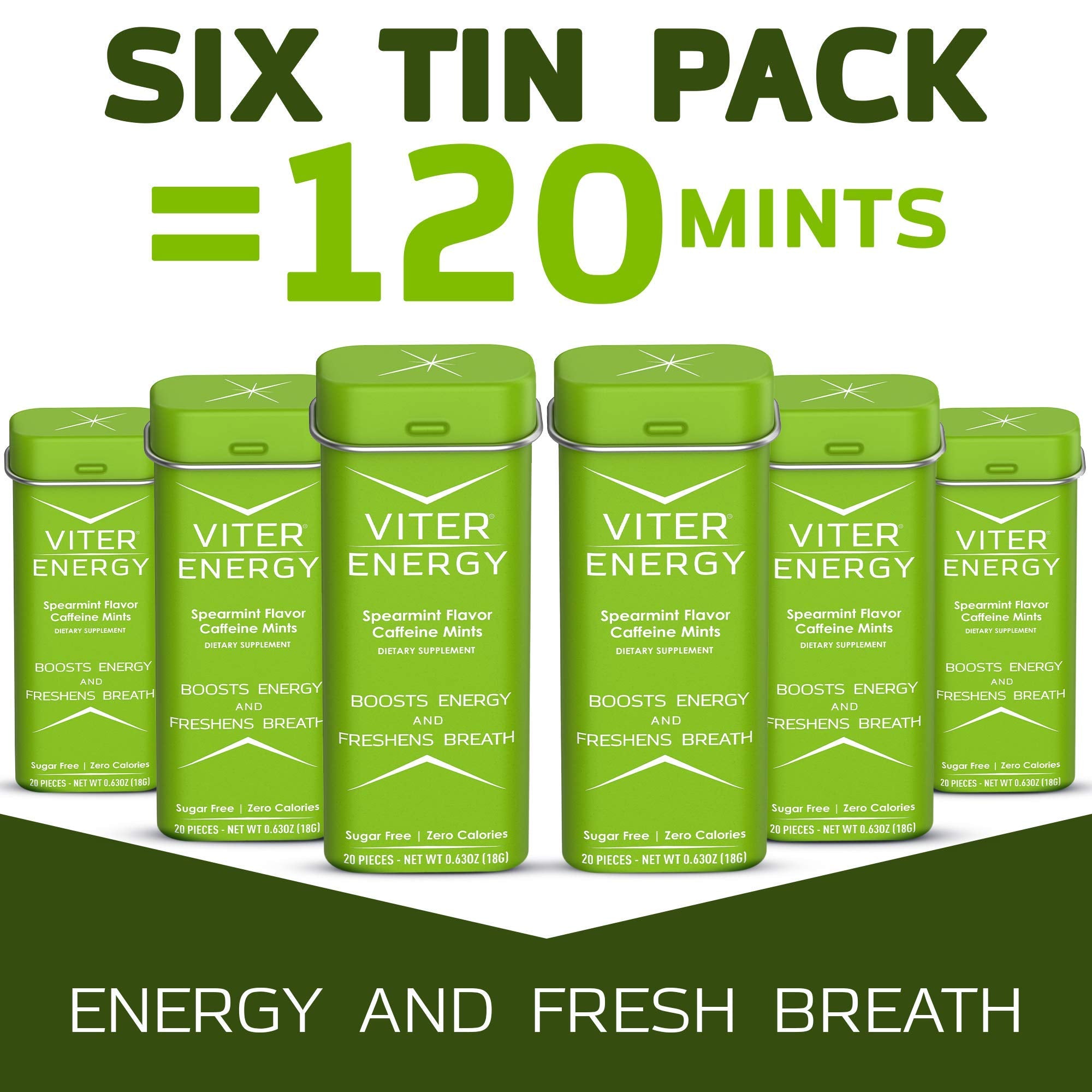 Viter Energy 40 mg Mints – étui portable, fraîcheur durable et énergie légère.