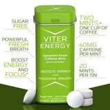 Viter Energy 40 mg Mints – emballage compact, poche pratique pour en déplacement.