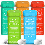 Viter Energy : boîte de pastilles caféinées menthe pour énergie rapide et fraîcheur.