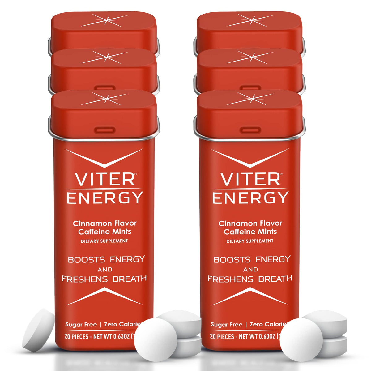 Viter Energy Mints vue du pack, énergie pratique en déplacement.