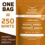 Viter Energy Pastilles caféine 40 mg, arôme menthe-chocolat pour réveil gustatif.