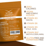 Viter Energy Pastilles caféine 40 mg, pastilles menthe-chocolat, arôme intense.