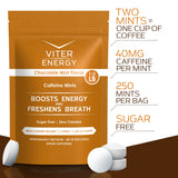 Viter Energy Pastilles caféine 40 mg, sachet refermable pratique pour énergie en déplacement.