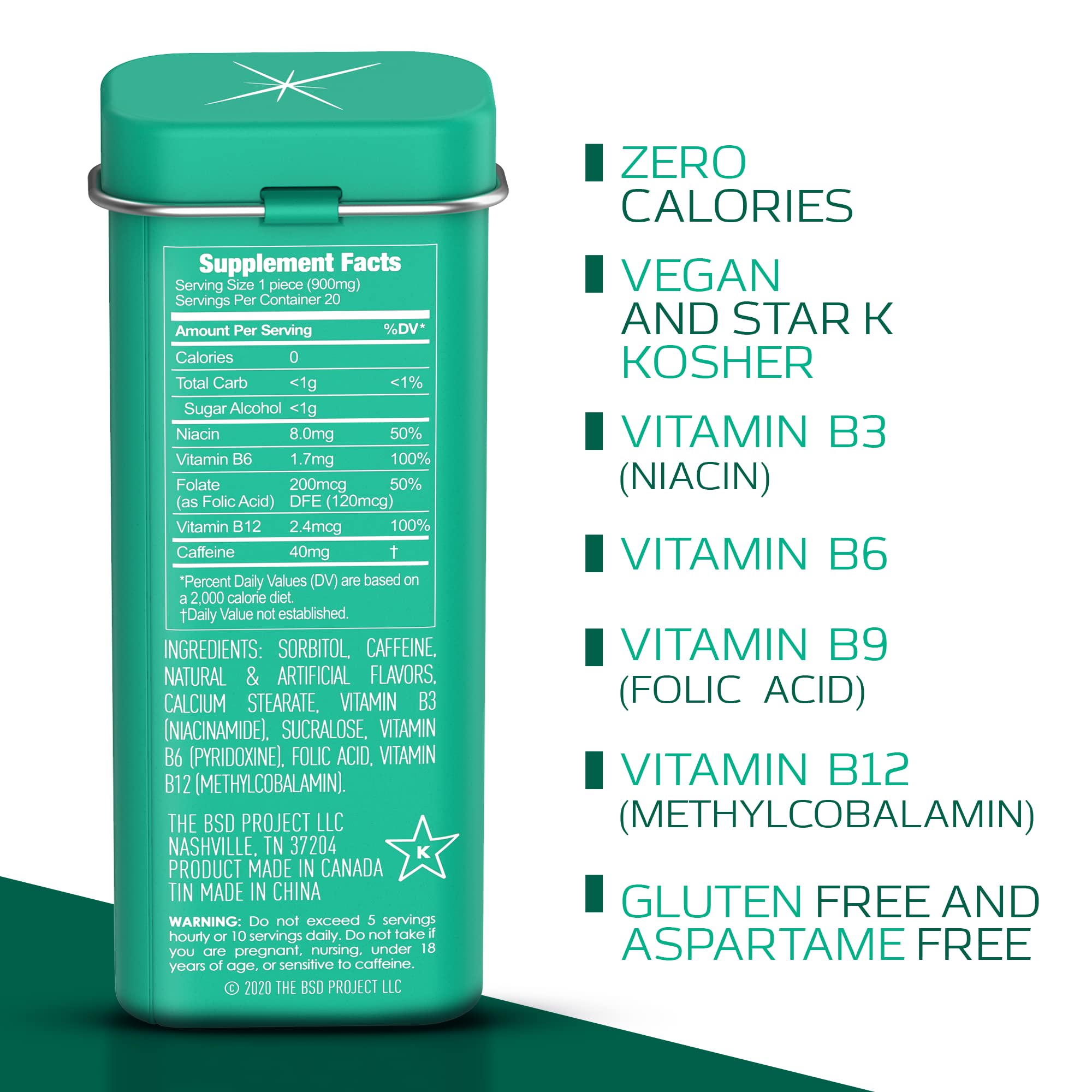 Pochette portable Viter Energy, pastilles menthe, énergie nomade.