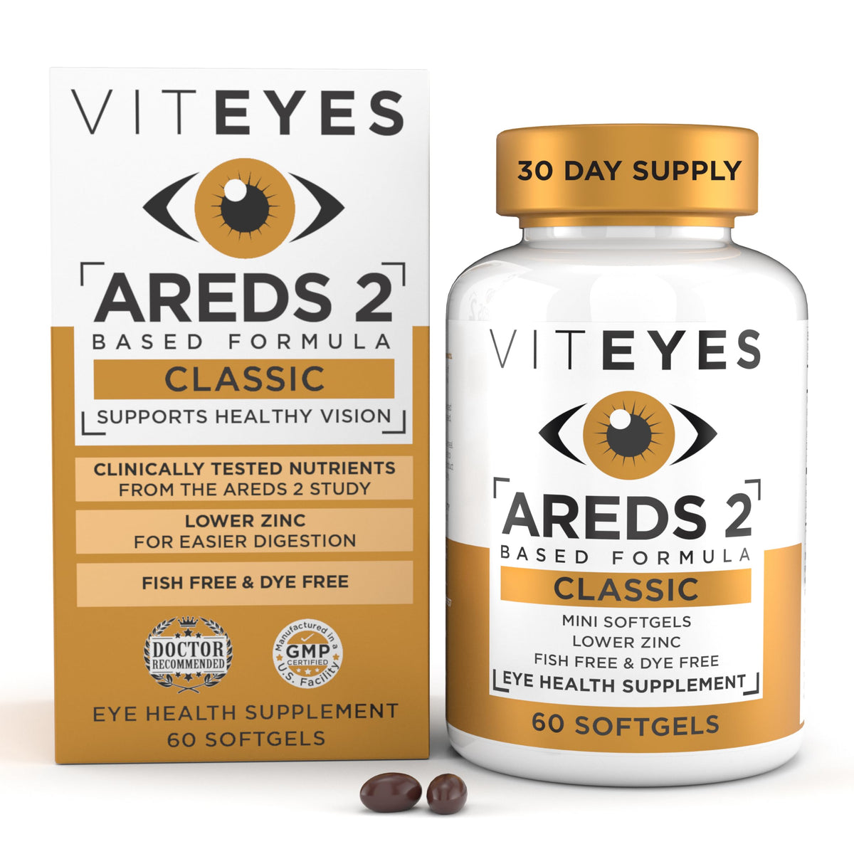 Viteyes AREDS 2 - boîte-gélules-molles, soutien visuel quotidien
