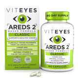 Viteyes Classic AREDS-2 – bouteille montrant l’étiquette, soutien quotidien de la vision.