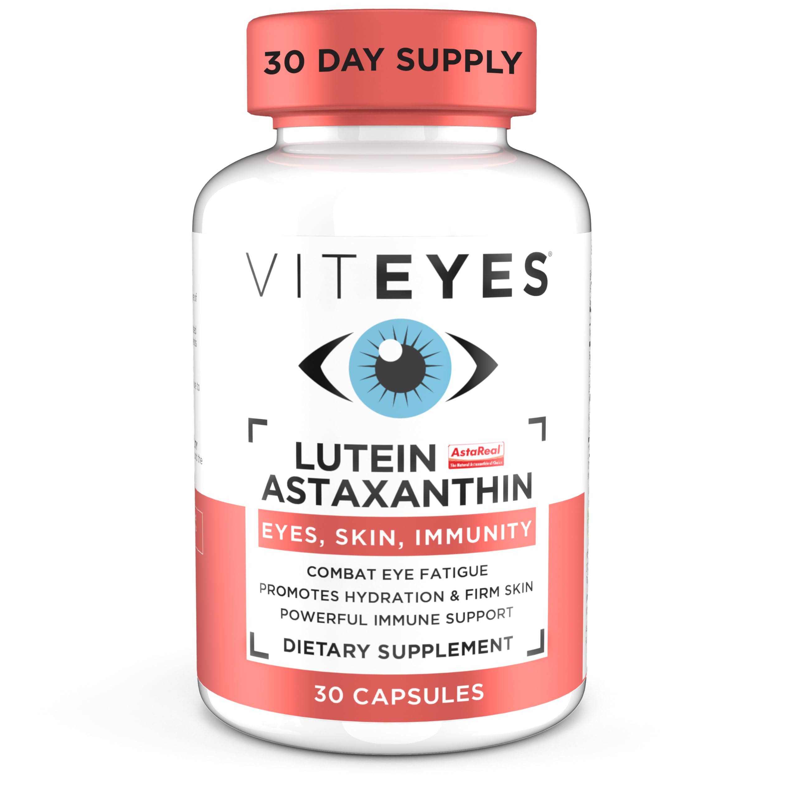 Viteyes Luteine et Astaxanthine – flacon de 30 capsules pour soutien visuel quotidien.