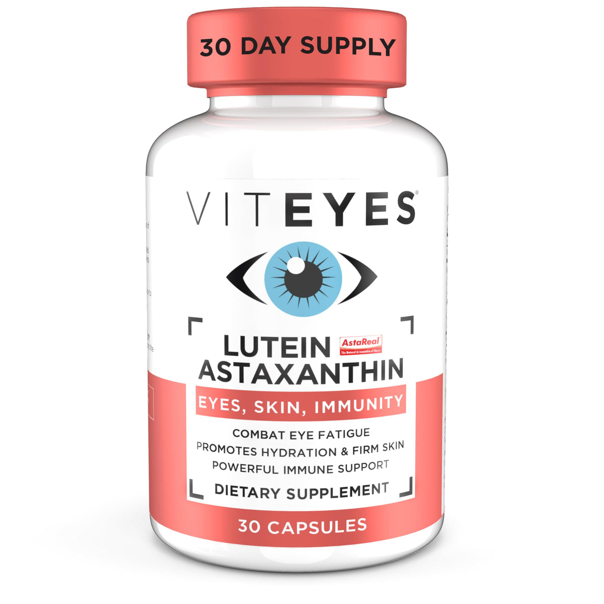 Viteyes Luteine et Astaxanthine – flacon de 30 capsules pour soutien visuel quotidien.