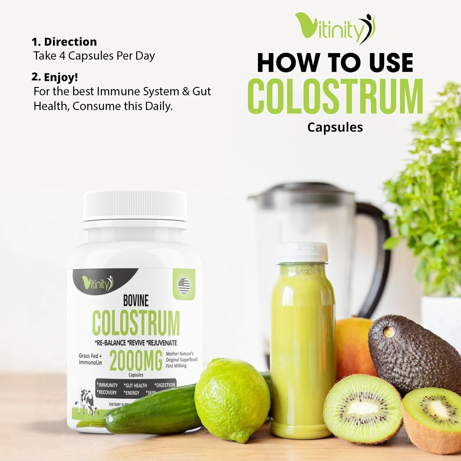 Colostrum bovin issue d’herbe, gélules pratiques pour le bien-être digestif