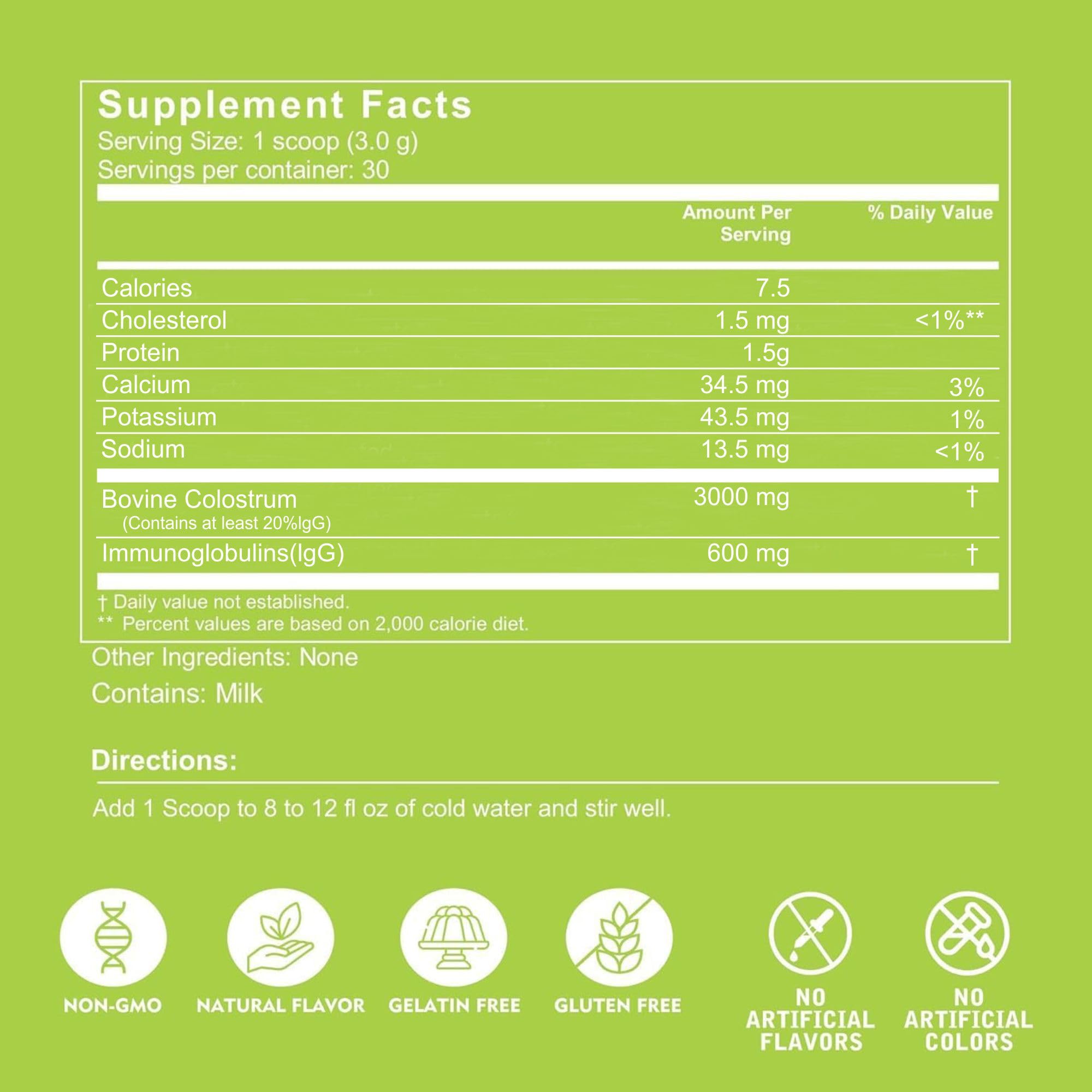 VITINITY colostrum bovin pur – apport proteique et immunoglobulines