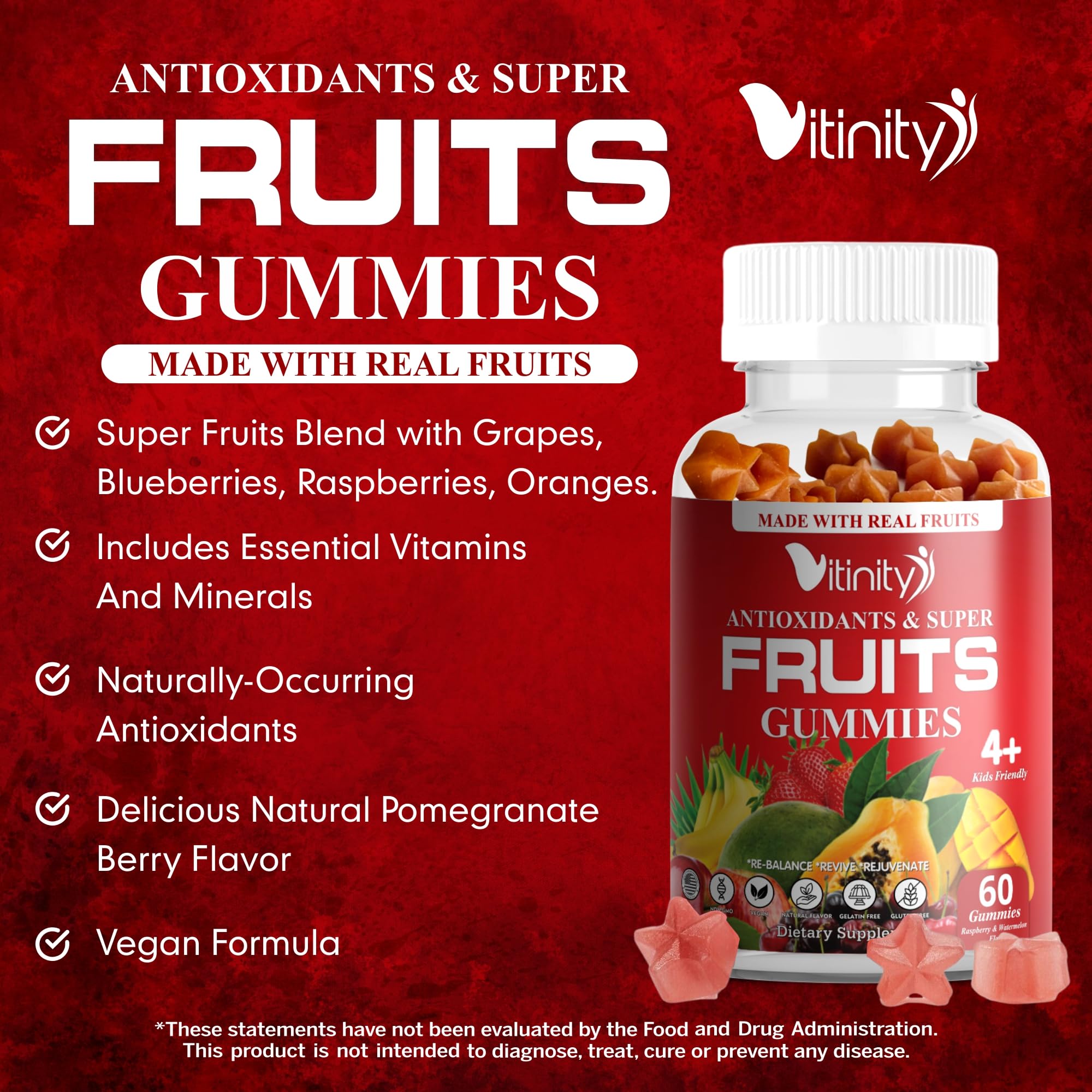 Vitinity gommes ingrédients naturels sans additifs artificiels