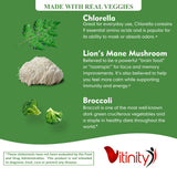 Curcuma et moringa VITINITY Super Greens, antioxydants et énergie durable.