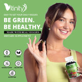 Utilisation quotidienne VITINITY Super Greens, idéal avant l’école ou au travail.